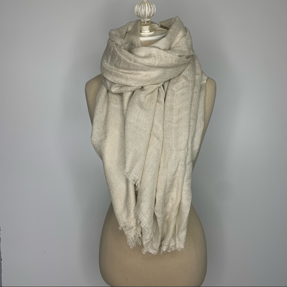 2 H&M knit gold shimmery long pashmina scarf - Picture 14 of 16